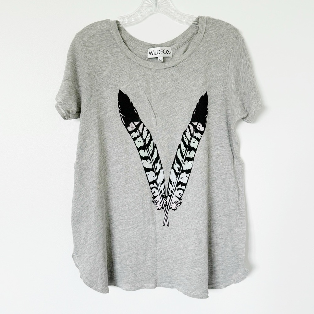 Gray Wildfox Graphic Short Sleeve Tee Shirt Medium